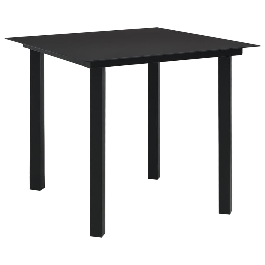 5-delige Tuinset glas en staal zwart