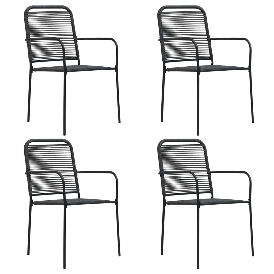 5-delige Tuinset glas en staal zwart