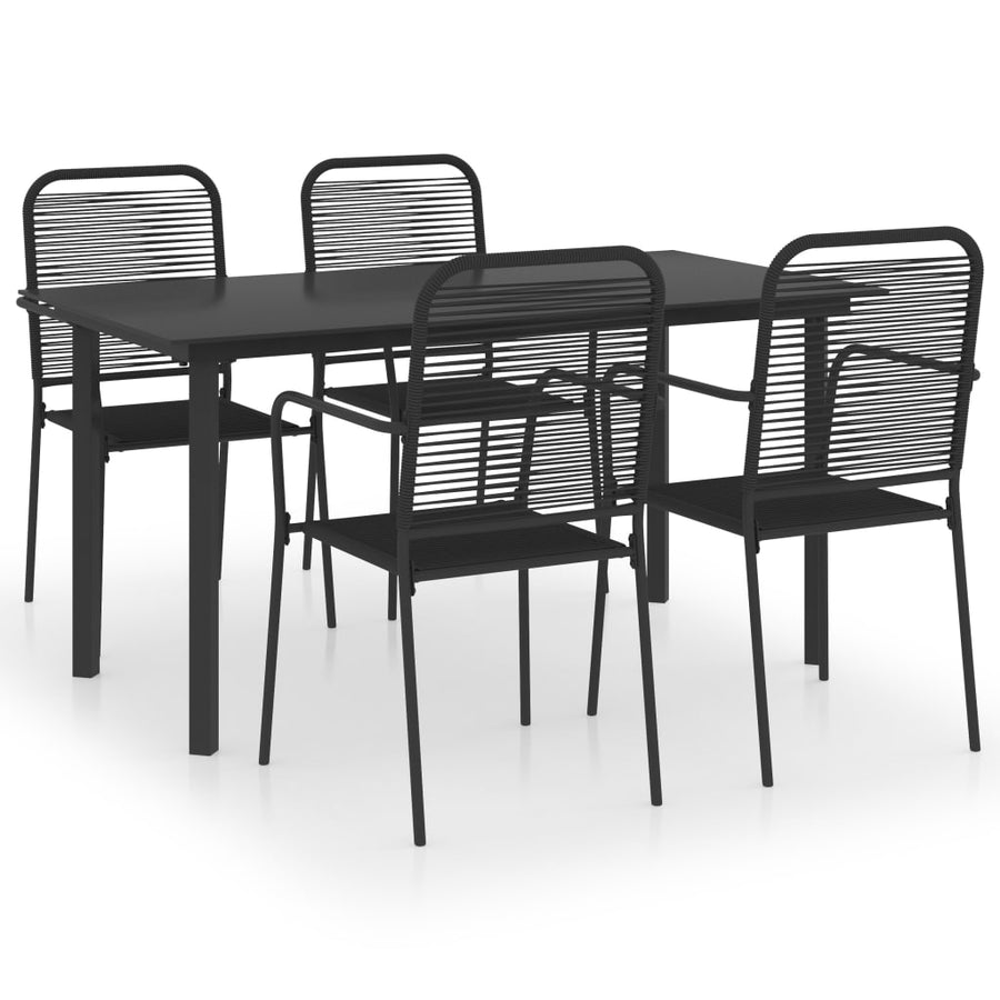 5-Delige Tuinset Glas En Staal Zwart 5