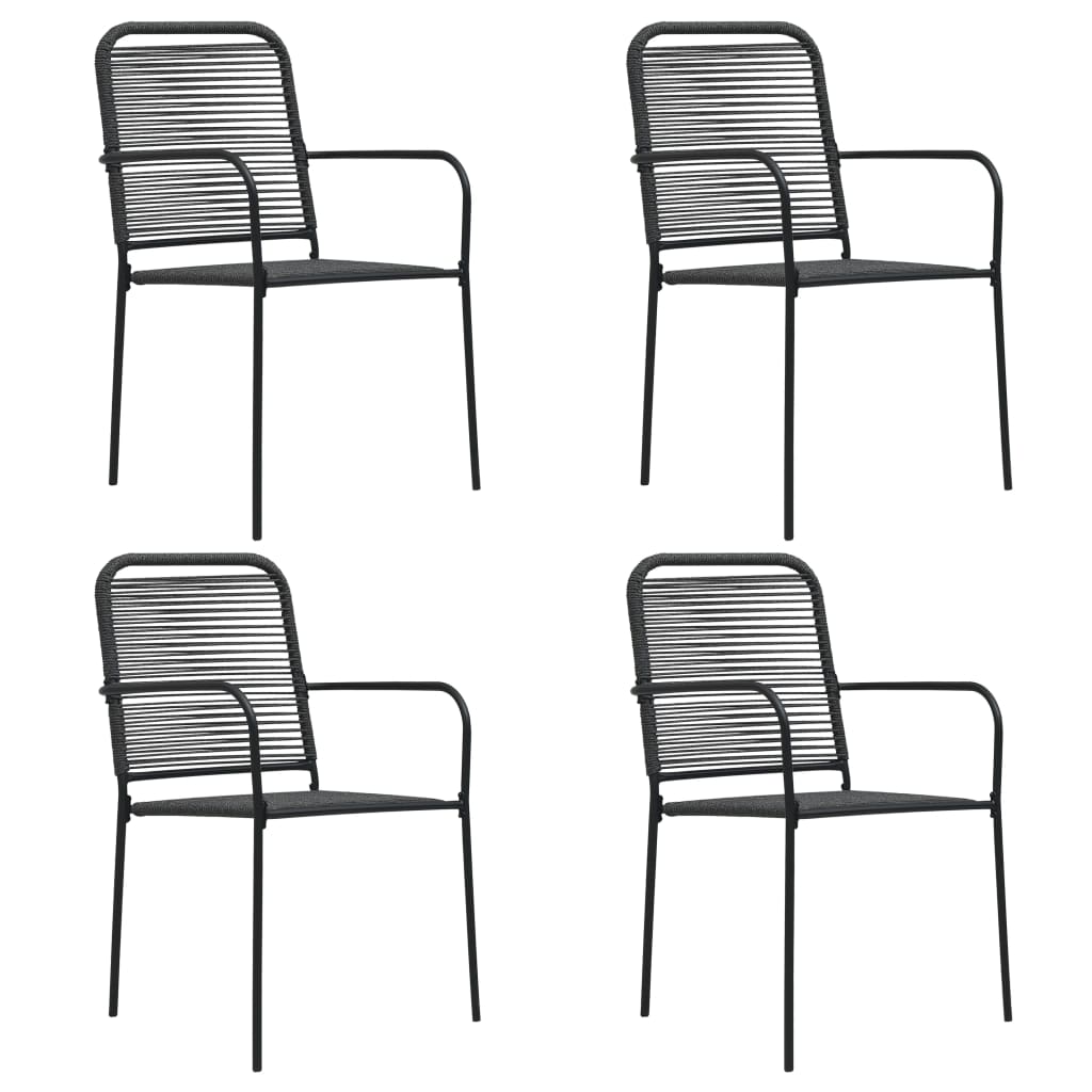 5-Delige Tuinset Glas En Staal Zwart 5