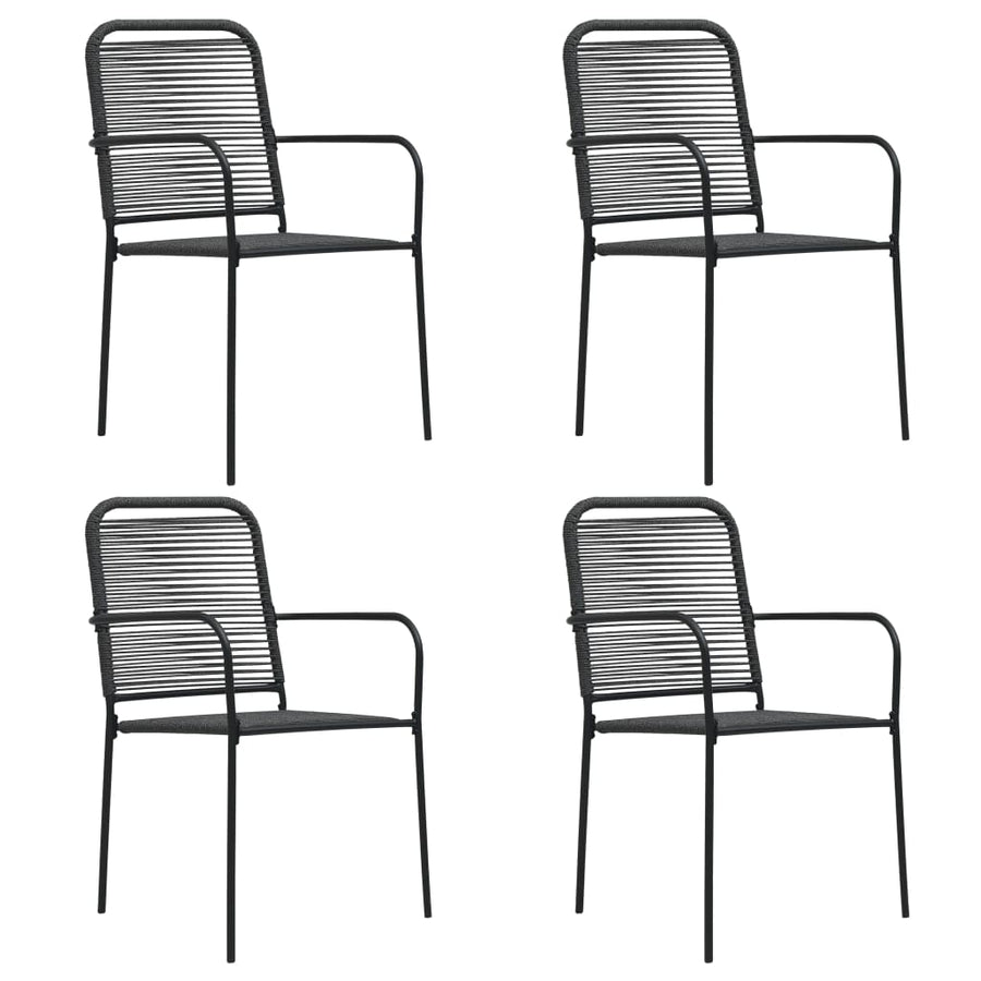 5-Delige Tuinset Glas En Staal Zwart 5
