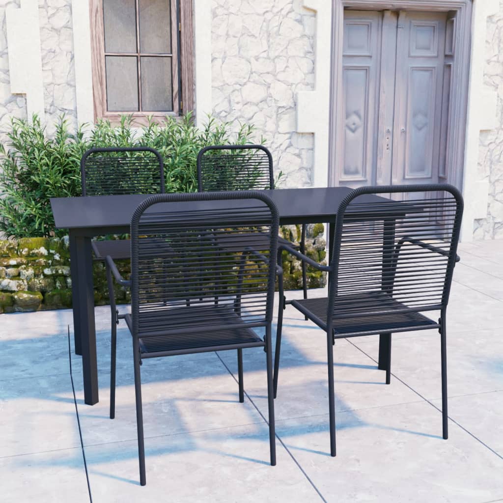 5-Delige Tuinset Glas En Staal Zwart 5