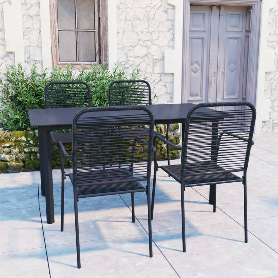 5-Delige Tuinset Glas En Staal Zwart 5