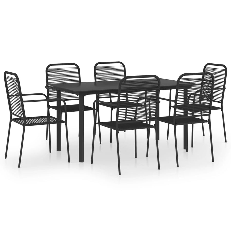 7-Delige Tuinset Glas En Staal Zwart 7