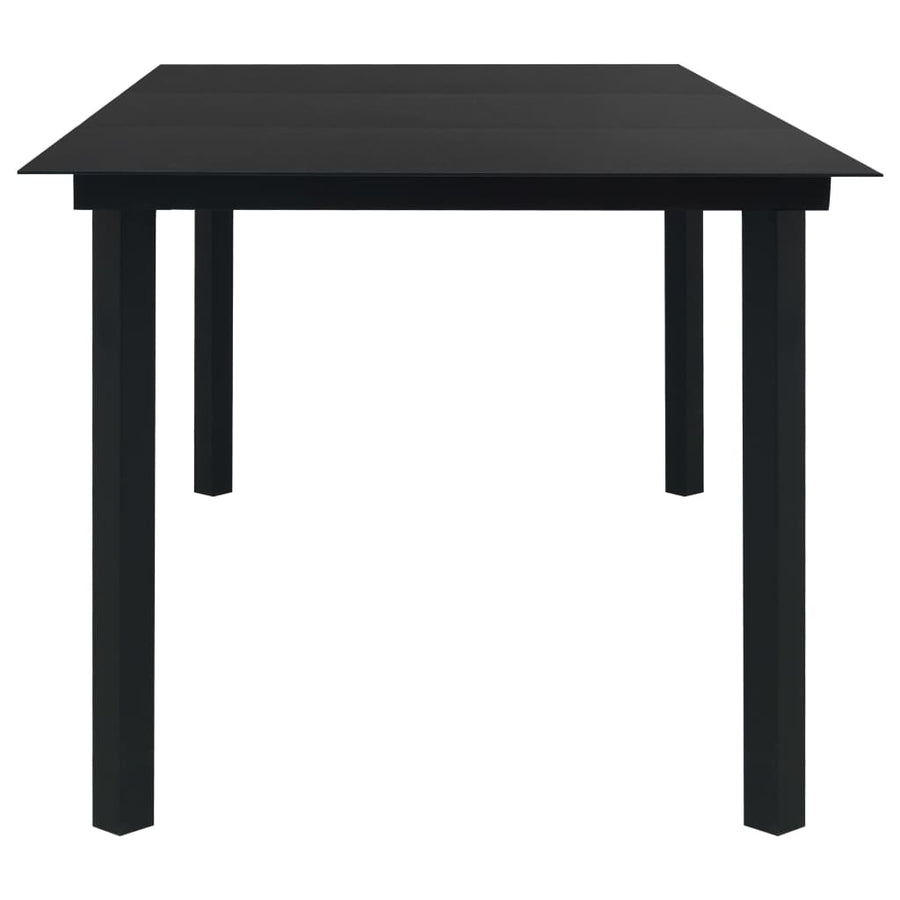 9-delige Tuinset glas en staal zwart