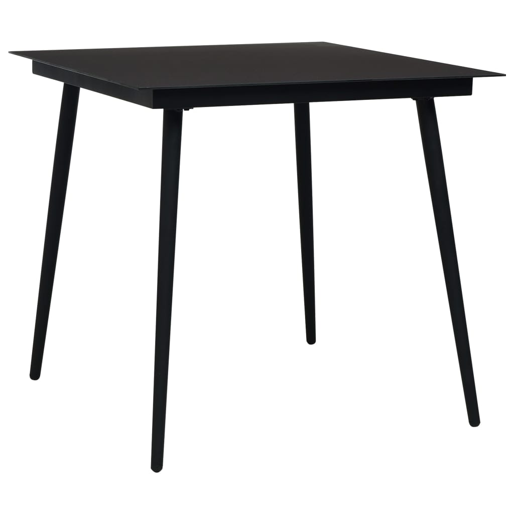 -Delige Tuinset Pvc-Rattan Zwart 3 80 cm tafellengte
