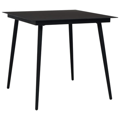 -Delige Tuinset Pvc-Rattan Zwart 3 80 cm tafellengte