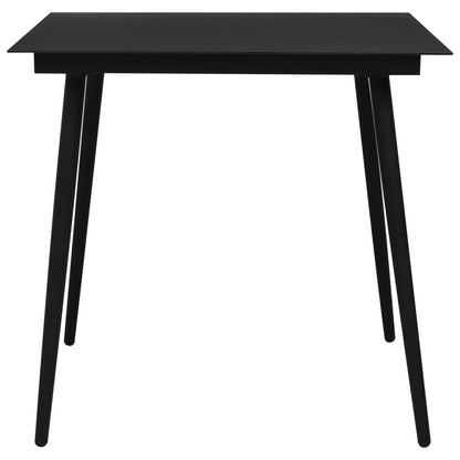 -Delige Tuinset Pvc-Rattan Zwart 3 80 cm tafellengte