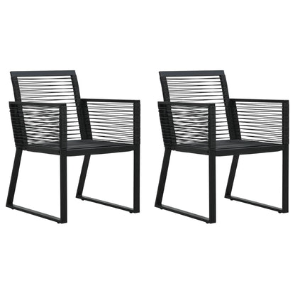 -Delige Tuinset Pvc-Rattan Zwart 3 80 cm tafellengte