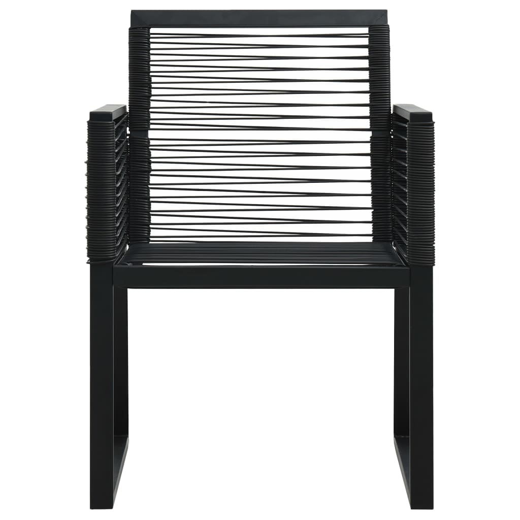-Delige Tuinset Pvc-Rattan Zwart 3 80 cm tafellengte