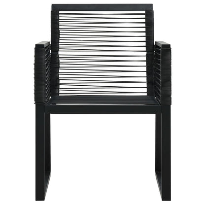 -Delige Tuinset Pvc-Rattan Zwart 3 80 cm tafellengte