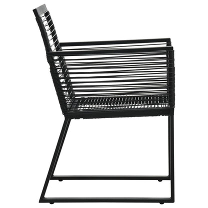 -Delige Tuinset Pvc-Rattan Zwart 3 80 cm tafellengte