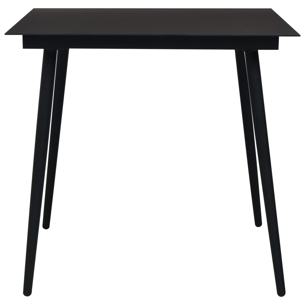 -Delige Tuinset Pvc-Rattan Zwart 5 80 cm tafellengte