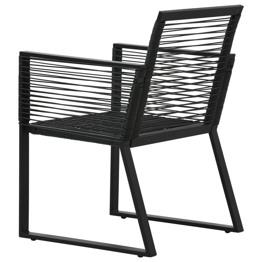 -Delige Tuinset Pvc-Rattan Zwart 5 80 cm tafellengte