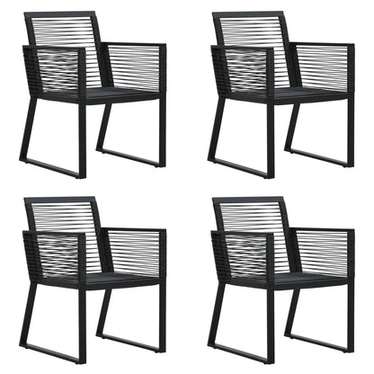 -Delige Tuinset Pvc-Rattan Zwart 5 150 cm tafellengte
