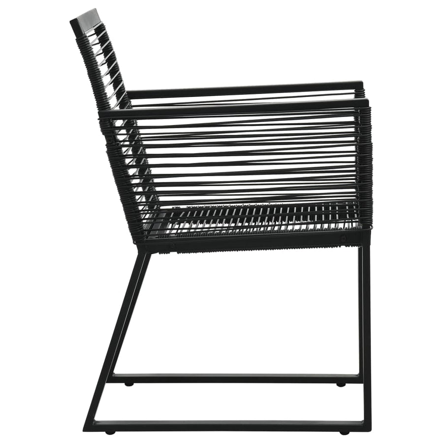 -Delige Tuinset Pvc-Rattan Zwart 5 150 cm tafellengte