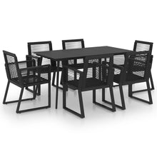 -Delige Tuinset Pvc-Rattan Zwart 7 150 cm tafellengte