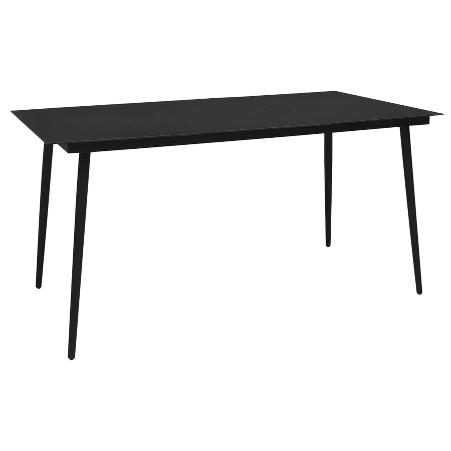 -Delige Tuinset Pvc-Rattan Zwart 7 150 cm tafellengte