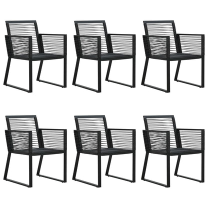 -Delige Tuinset Pvc-Rattan Zwart 7 150 cm tafellengte