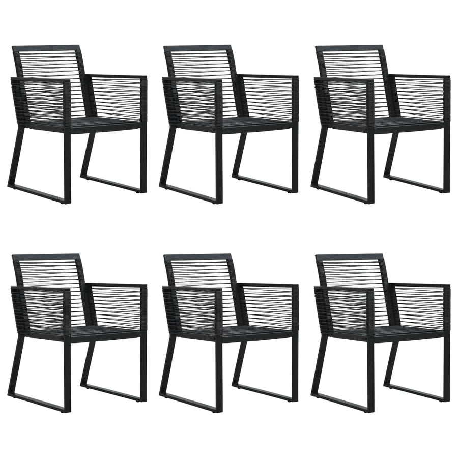 -Delige Tuinset Pvc-Rattan Zwart 7 150 cm tafellengte