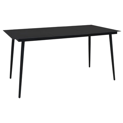 -Delige Tuinset Pvc-Rattan Zwart 9 190 cm tafellengte