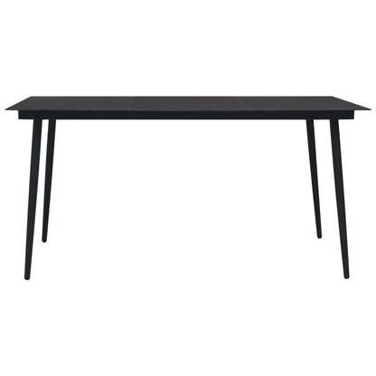 -Delige Tuinset Pvc-Rattan Zwart 9 190 cm tafellengte