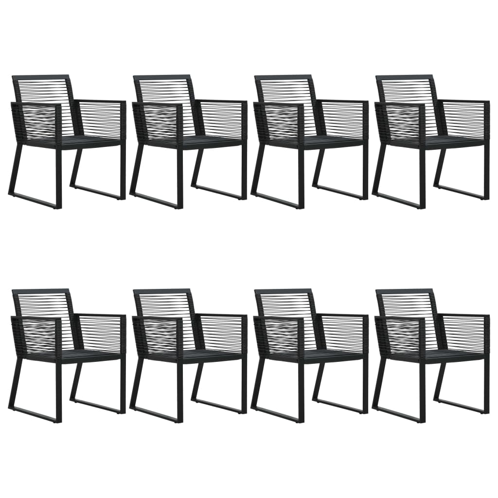 -Delige Tuinset Pvc-Rattan Zwart 9 190 cm tafellengte