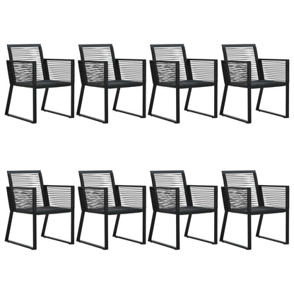 -Delige Tuinset Pvc-Rattan Zwart 9 190 cm tafellengte