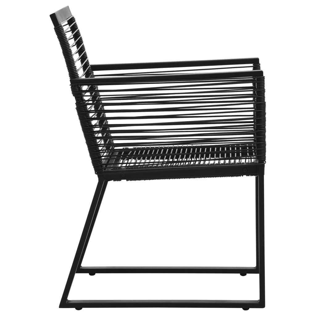 -Delige Tuinset Pvc-Rattan Zwart 9 190 cm tafellengte