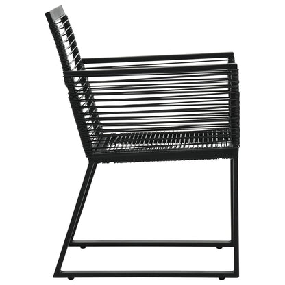 -Delige Tuinset Pvc-Rattan Zwart 9 190 cm tafellengte