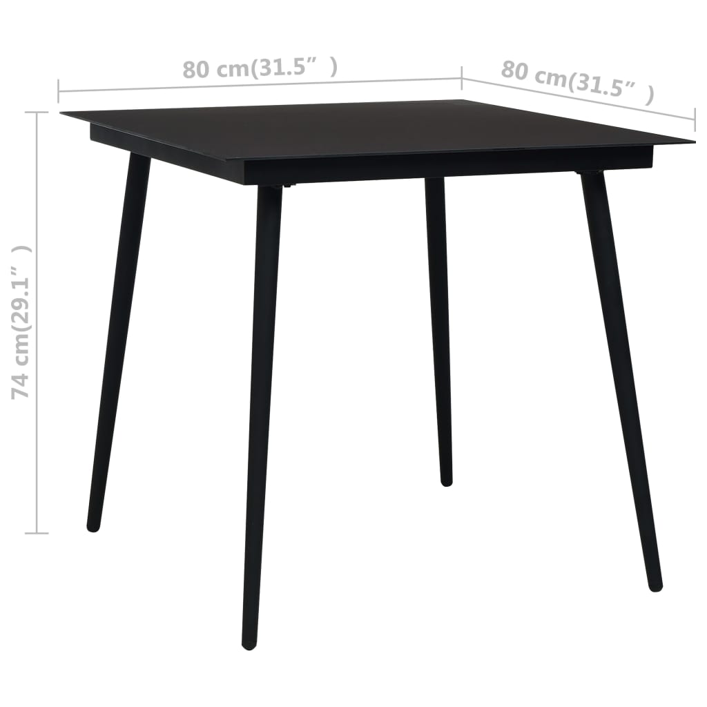 3-Delige Tuinset Pvc-Rattan Zwart