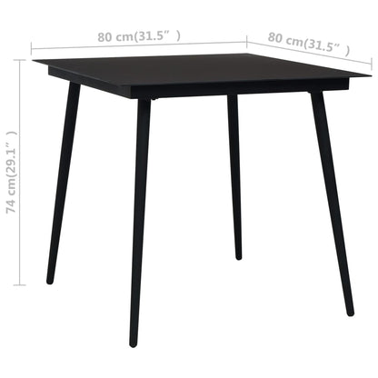 3-Delige Tuinset Pvc-Rattan Zwart