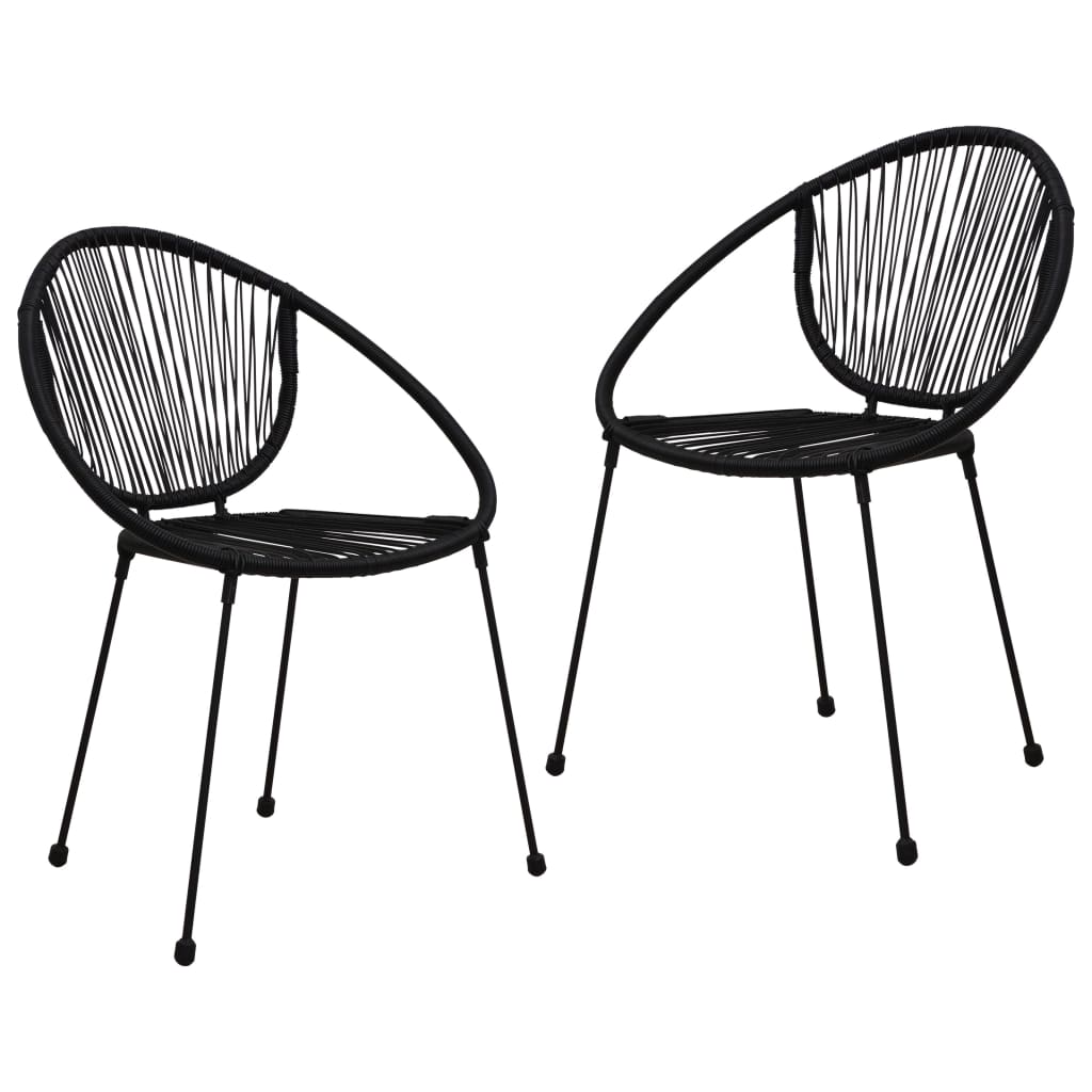 3-Delige Tuinset Pvc-Rattan Zwart
