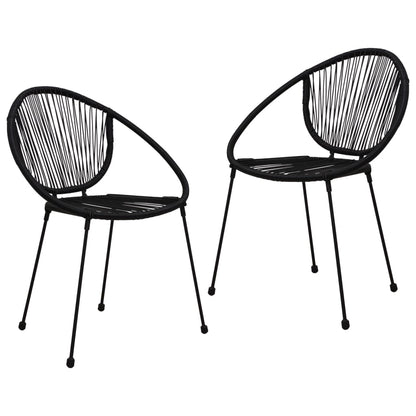 3-Delige Tuinset Pvc-Rattan Zwart