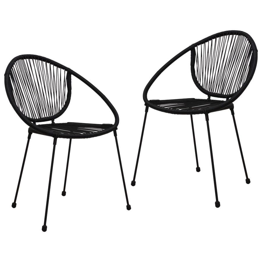 3-Delige Tuinset Pvc-Rattan Zwart