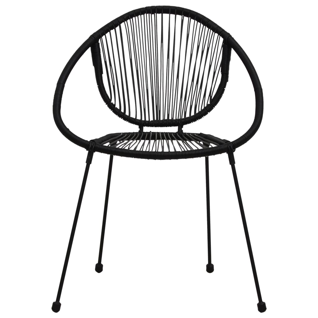 3-Delige Tuinset Pvc-Rattan Zwart