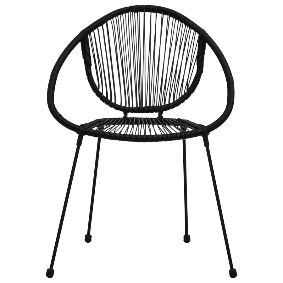 3-Delige Tuinset Pvc-Rattan Zwart