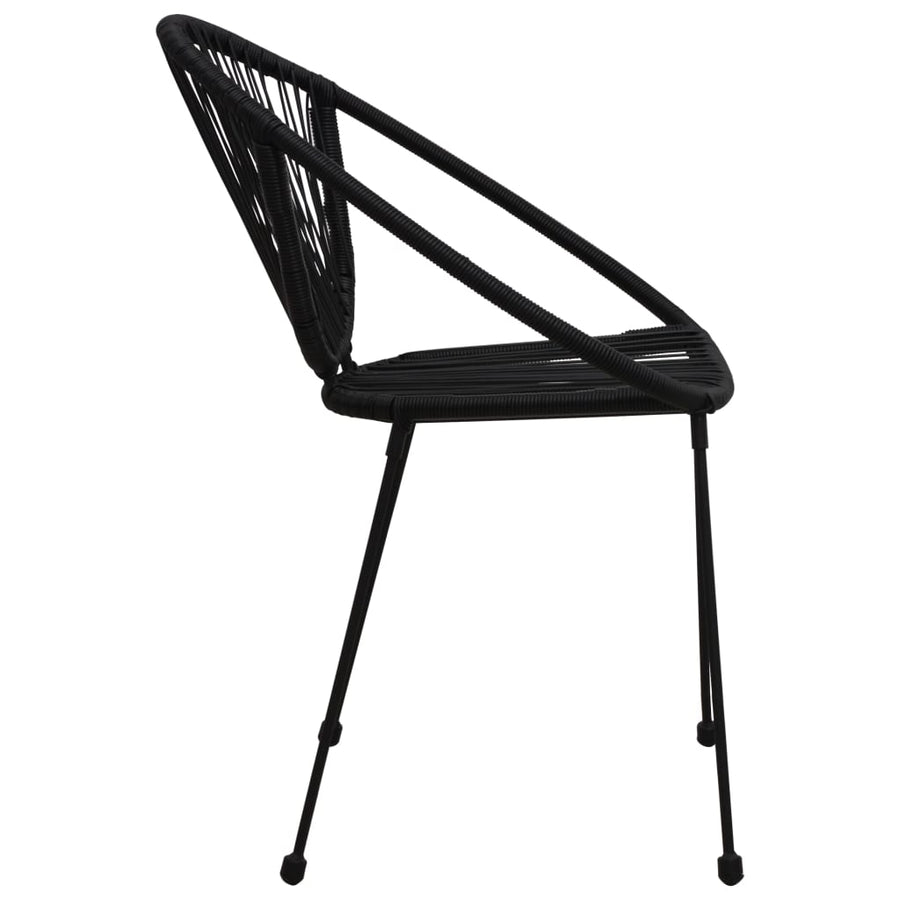 3-Delige Tuinset Pvc-Rattan Zwart