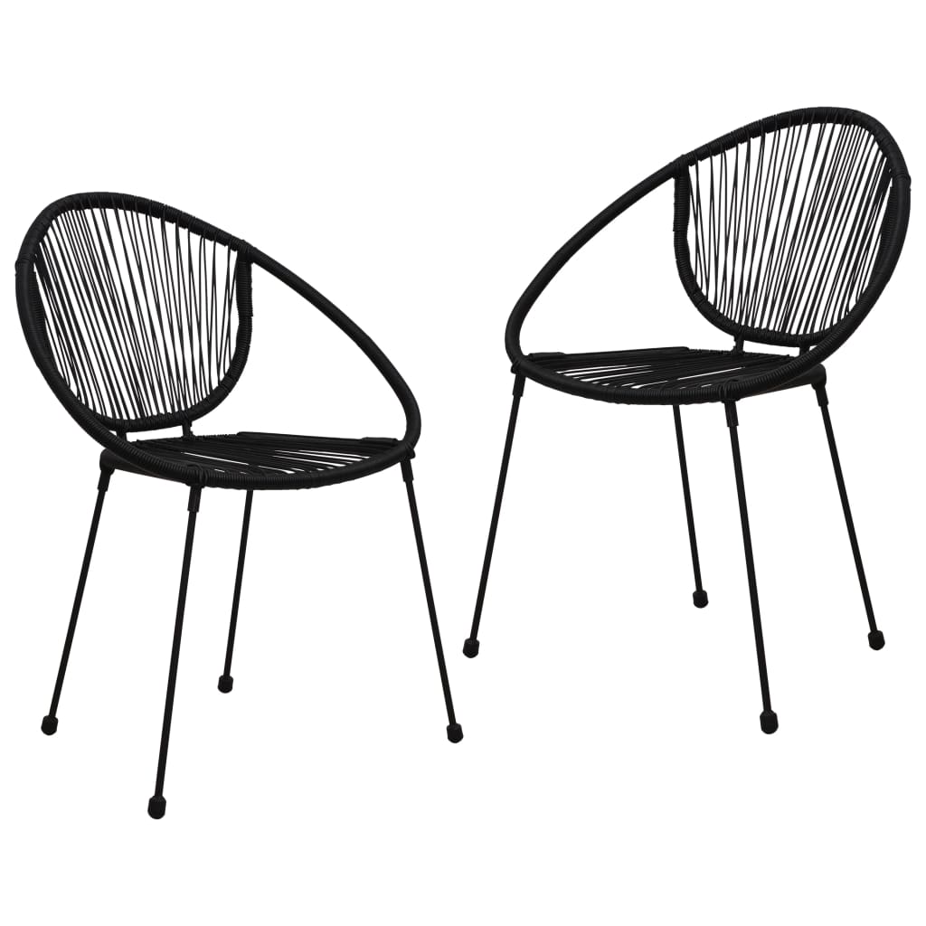 3-Delige Tuinset Pvc-Rattan Zwart