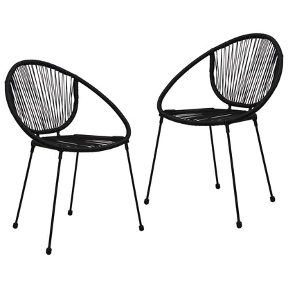 3-Delige Tuinset Pvc-Rattan Zwart