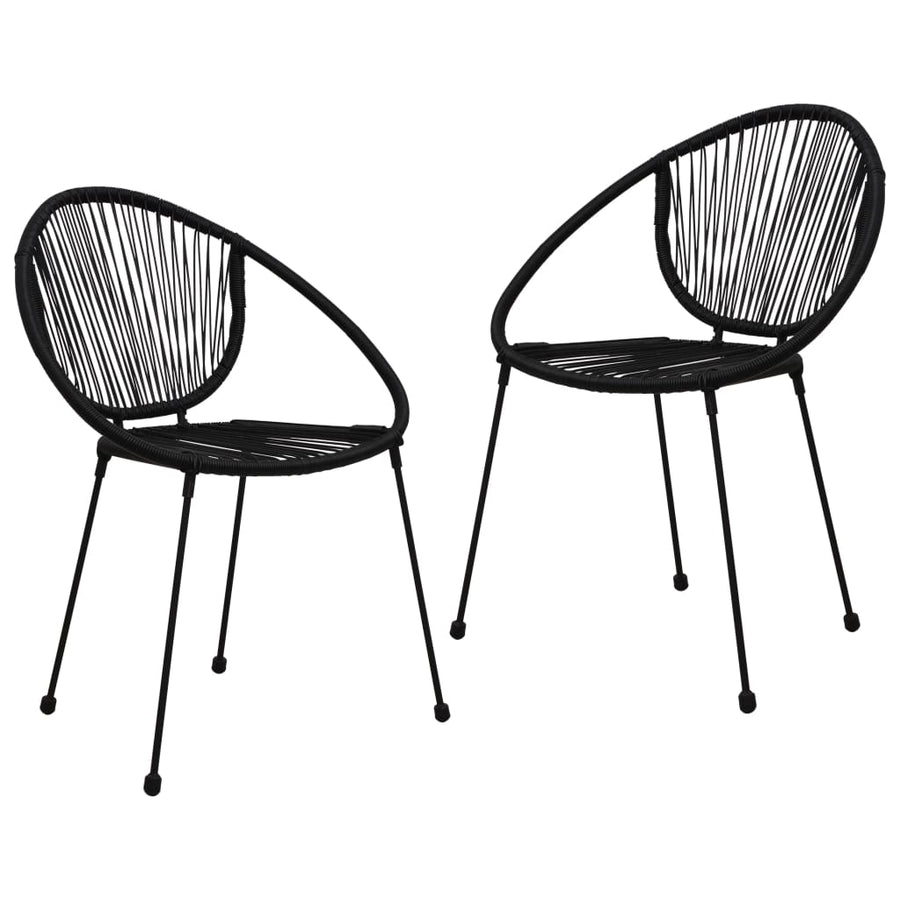 3-Delige Tuinset Pvc-Rattan Zwart