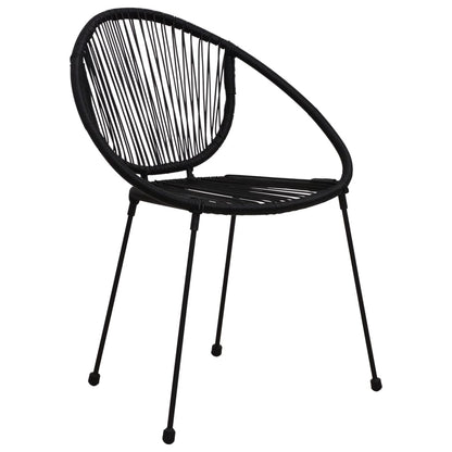 3-Delige Tuinset Pvc-Rattan Zwart