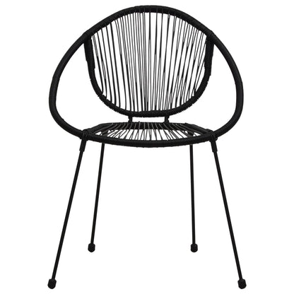 3-Delige Tuinset Pvc-Rattan Zwart