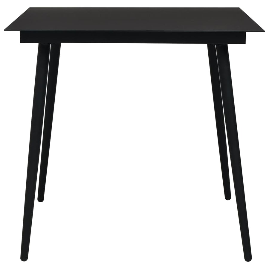 -Delige Tuinset Poly Rattan En Glas 3 80 cm tafellengte Eiken en zwart