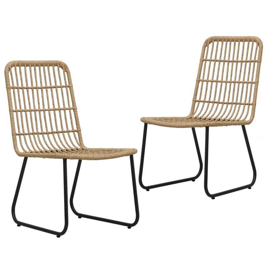 -Delige Tuinset Poly Rattan En Glas 3 80 cm tafellengte Eiken en zwart