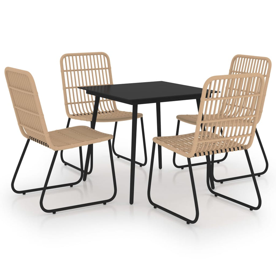 5-Delige Tuinset Poly Rattan En Glas 4