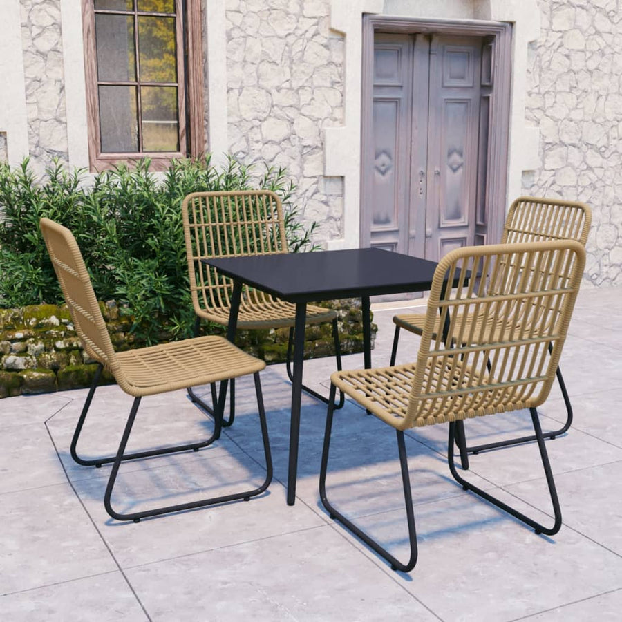 5-Delige Tuinset Poly Rattan En Glas 4