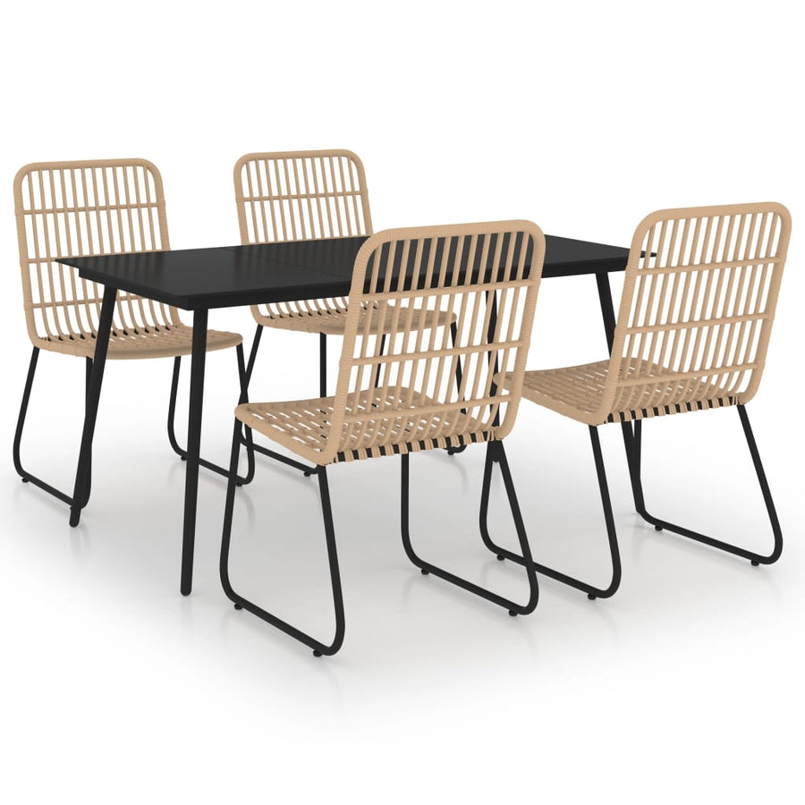 5-Delige Tuinset Poly Rattan En Glas 4