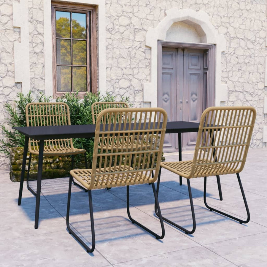 5-Delige Tuinset Poly Rattan En Glas 4
