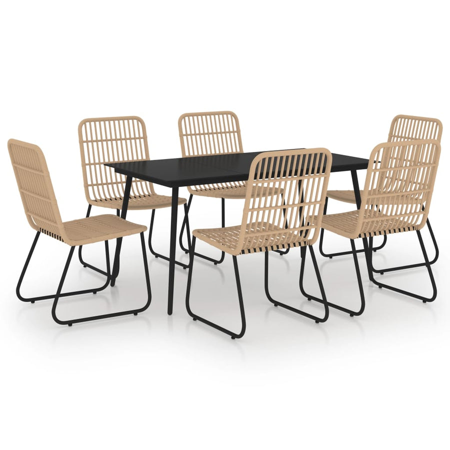 7-Delige Tuinset Poly Rattan En Glas 6